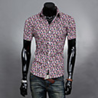 Aowofs Herrenblumendruck Kurzarmhemd 8831 schwarz