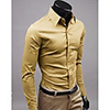 Aowofs Herrenhemd-Kragen-Mantel Solid Color-Shirt 6492 khaki
