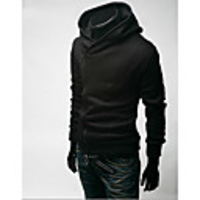 Aowofs Herrenmode Brushed Aufenthalt Sweater-Jacke (schwarz)