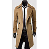 Aowofs Lang Abschnitt Mantel-Jacke (Camel)