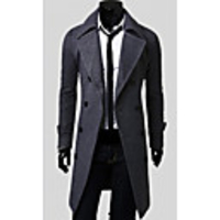 Aowofs Lang Abschnitt Mantel-Jacken-Grau