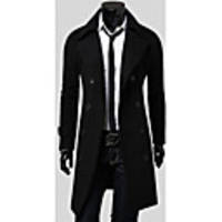 Aowofs Lang Abschnitt Mantel-Jacken-Schwarz