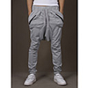 Aowofs Male Harem Pants Low Crotch Kreuz-Hose Jogginghose Jahres Sendungen Hellgrau