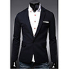 Aowofs Männer Casual Solid Color One Button Suit Coat (Marine-Blau)