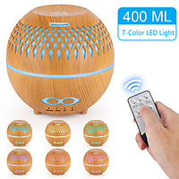 Aromadiffusor 400 ml Luftbefeuchter Ultraschall-Duftlampe mit 7 Farben LED,  bpa-frei Aromatherapie ätherische Öle Diffusor Raumbefeuchter für Schlafzimmer,  Büro,  Yoga,  Spa Lightinthebox