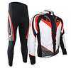 Arsuxeo Herrn Langarm Fahrradtrikots mit Fahrradhosen Elasthan Silikon Polyester Schwarz / Rrot Purpur Gelb Patchwork Fahhrad Sportkleidung warm halten Atmungsaktiv 3D Pad Rasche Trocknung / Dehnbar Lightinthebox