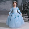 Aschenputtel Märchen Prinzessin Kleid Blumenmädchen Kleid Mädchen Film Cosplay A-Linie Urlaubskleid Halloween Blau Blau Kleid Halloween Lightinthebox