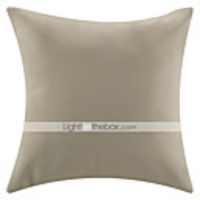 Überarbeitete 18 "Quadrat-Massiv Beige Polyester Dekorative Kissenbezug