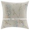 Überarbeitete 18 "Square Country-blaue Blumen Polyester Dekorative Kissenbezug