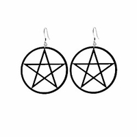 Übergroße hohle Pentagramm große runde Ohrringe,  übertriebene Geometrie Acryl Ohrringe für Frauen Mädchen Partygeschenke schwarz party Lightinthebox