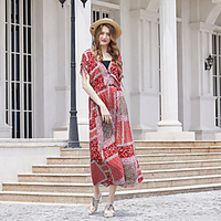 Übergrössen Damen A-Linie Kleid Midikleid Kurzarm Druck Druck Herbst Freizeit Fledermaus Ärmel Baumwollmischung entspannte Passform cm bis Zoll Groß und hoch