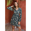 Übergrössen Damen A-Linie Kleid Minikleid Langarm Blumen Druck Frühling Sommer Freizeit Baumwolle entspannte Passform cm bis Zoll Groß und hoch