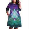 Übergrössen Damen Etuikleid Knielanges Kleid 3/4 Ärmel Geometrisch Druck Frühling Freizeit Baumwollmischung Regular cm bis Zoll Groß und hoch