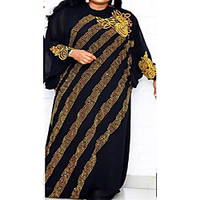 Übergrössen Damen Etuikleid Maxikleid Langarm Druck Patchwork Frühling Herbst Freizeit Baumwollmischung Lose cm bis Zoll Groß und hoch