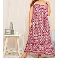 Übergrössen Damen Etuikleid Maxikleid Ärmellos Druck Druck Frühling Herbst Freizeit Chiffon Lose cm bis Zoll Groß und hoch