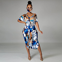 Übergrössen Damen Etuikleid Midikleid Kurzarm Druck Frühling Sommer Freizeit Baumwollmischung Schlank cm bis Zoll Groß und hoch