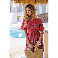 Übergrössen Damen Sommerkleid Minikleid Kurzarm Druck Druck Frühling mumu Baumwollmischung entspannte Passform cm bis Zoll Groß und hoch