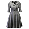 Übergrössen Damen Swing Kleid Knielanges Kleid Halbe Ärmel Volltonfarbe Quaste Frühling Sommer Retro Baumwolle Lose cm bis Zoll Groß und hoch