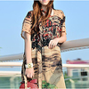 Übergrössen Damen Zweiteiliges Kleid Midikleid Langarm Druck Druck Sommer Freizeit Baumwollmischung entspannte Passform cm bis Zoll Groß und hoch