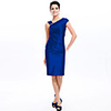 Überhaupt-Hübsch Frauen Asymmetrische Solid Color Ärmelloses,  figurbetontes Kleid Blau Demitoilet