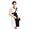Überhaupt-Hübsch Frauen One Shoulder Kontrast Farbe rückenfreies Kleid Demitoilet