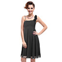 Überhaupt-Hübsch Frauen One Shoulder Solid Color Falte nettes Kleid