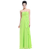 Überhaupt-Hübsch Frauen Sexy Solid Color trägerlosen Kleid mit Rüschen