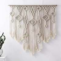 Boho handgewebte Makramee Wandteppich Boho Boho Art Decor Decke Vorhang hängen nach Hause Schlafzimmer Wohnzimmer Dekoration nordische handgemachte Quaste Baumwolle geometrisch Lightinthebox