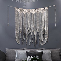 Boho handgewebte Makramee Wandteppich Boho Boho Art Decor hängende Hochzeit Hintergrund Schlafzimmer Wohnzimmer Dekoration nordische handgemachte Quaste Baumwolle Lightinthebox