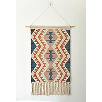Boho handgewebte Makramee Wandteppich Boho Boho Kunst Dekor Decke Vorhang hängen nach Hause Schlafzimmer Wohnzimmer Dekoration nordische handgemachte Quaste Baumwolle geometrisch 19, 7 x 34 Lightinthebox