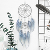Boho Traumfänger handgemachte Geschenk Wandbehang Dekor Kunst Ornament Handwerk Feder 2 Kreis Perle 46 11cm für Kinderzimmer Hochzeit Festival Lightinthebox