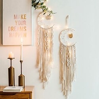 Boho Traumfänger handgemachtes Geschenk Wandbehang Dekor Kunst Ornament Handwerk gewebte Makramee Feder Herz für Kinder Schlafzimmer Hochzeitsfest 9420cm Lightinthebox