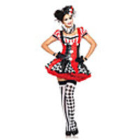 Burleske Clown Zirkus Harley Quinn Cosplay Kostüme Party Kostüme Erwachsene Damen Weihnachten Halloween Karneval Fest / Feiertage Polyester Rot / gelb / Weiß / Schwarz Damen Weiblich Einfach Karneval
