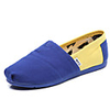 C N Damen Blue And Yellow Leinwand Casual Wohnungen Bootsschuhe Loafers