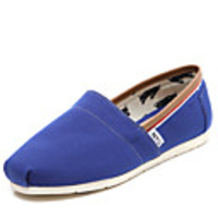 C N Frauen Casual Blau Canvas und Leder Wohnungen Bootsschuhe Loafers