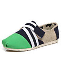 C N Frauen Casual Hit Farbe Grün Leinwand Wohnungen Bootsschuhe Loafers