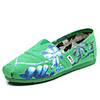 C N Frauen Coconut Tree Pattern Leinwand Green Flats Bootsschuhe Loafers
