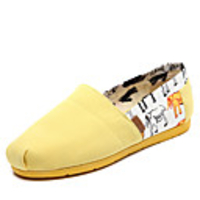 C N Frauen Crawl Dekorieren Gelb Leinwand Wohnungen Bootsschuhe Loafers