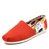 C N Frauen Crawl Dekorieren orange Leinwand Wohnungen Bootsschuhe Loafers