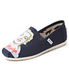 C N Frauen Dame Muster Leinwand Blau Wohnungen Bootsschuhe Loafers