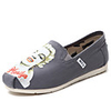 C N Frauen der Dame-Muster Leinen Dark Gray Wohnungen Bootsschuhe Loafers