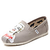 C N Frauen der Dame-Muster Leinen Light Gray Wohnungen Bootsschuhe Loafers