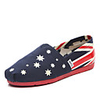 C N Frauen England-Flaggen-Muster-Leinwand Dark Blue Wohnungen Bootsschuhe Loafers