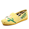 C N Frauen Narzisse Muster-Leinwand-Gelb Wohnungen Bootsschuhe Loafers