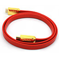 C-Kabel HDMI V1.4 Stecker auf Stecker Kabel Flach Typ Rot für 3D-HD-TV (3M)
