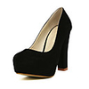 C-Show-Damenmode Closed Toe Suede Platform Pumps Blockabsatz