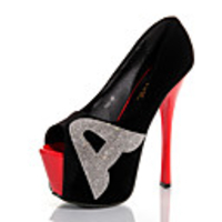 C-Show-Damenmode-Öffnen-Zehe ein Muster Veloursleder-Plattform Stiletto Pumps