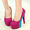 C-Show-Damenmode-Kontrast-Farben-Party Platform Stiletto Pumps