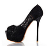 C-Show-Damenmode-Open Toe Lace Veloursleder-Plattform Stiletto Pumps