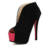 C-Show-Damenmode-Open Toe Suede Platform Stiletto Pumps
